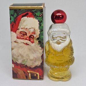 Vintage Avon Jolly Santa Heres My Heart Cologne Santa Shaped Glass Bottle 1 Floz